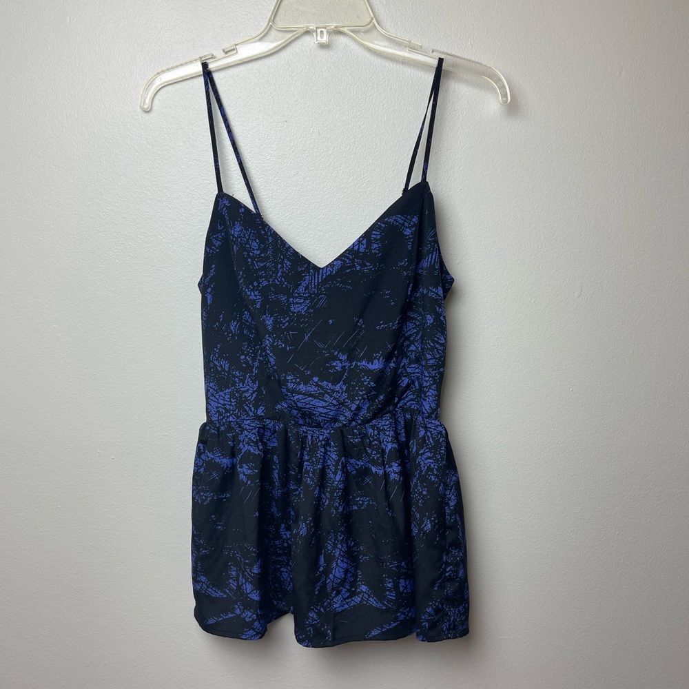 Greylin Blue/Purple and Black Spaghetti Strap Top. Size M
